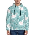 thumbnail image 1 of Wukai Swan And Flowers4 Print Men Hoodies Fleece Sweatshirts Long Sleeve Sweaters Pullover Fall Outfits Winter Clothes-XX-Large, 1 of 7