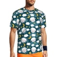 thumbnail image 1 of Wukai Sweet Dream Lamb Print Men's Short-Sleeved Mesh T-Shirt,Quick-Dry Short Sleeve Workout T-Shirt-4X-Large, 1 of 8