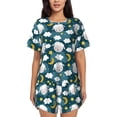 thumbnail image 1 of "Wukai Sweet Dream Lamb Women's Pajama Set - Short-Sleeve Top and Shorts with Elastic Waistband and Pockets for Loungewear, Yoga, and Casual Wear-3X-Large, 1 of 6