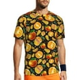 thumbnail image 1 of Wukai Tangerine Print Men's Short-Sleeved Mesh T-Shirt,Quick-Dry Short Sleeve Workout T-Shirt-Small, 1 of 8