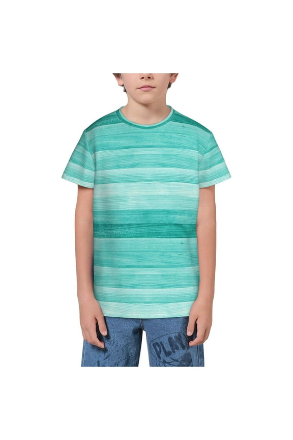 Teal Turquoise Youth Unisex Short Sleeve T-Shirt for Boys, Girls, Teens, and Kids-X-Large