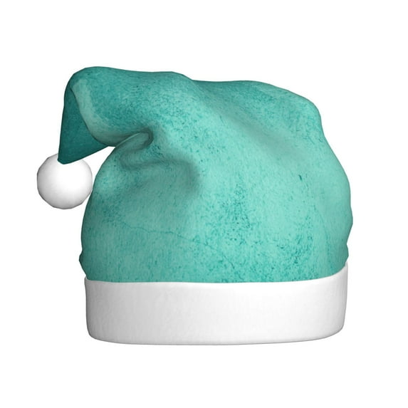 Wukai Teal Turquoise1 Red Velvet Santa Claus Hat,Christmas Hat For Boys Girls Child Infant,Knitted Beanie Hat Colorful Flashing Holiday Xmas Christmas Party Supplies