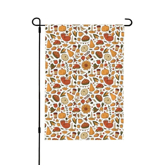 Wukai Thanksgiving Food Garden Flags Double Sided Welcome Garden Yard House Flags Outside Outdoor House (Only Flag)