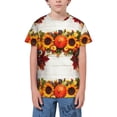thumbnail image 1 of Wukai Thanksgiving With Autumn Youth Unisex Short Sleeve T-Shirt for Boys, Girls, Teens, and Kids-Large, 1 of 7