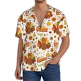 thumbnail image 1 of Wukai Thanksgiving With Turkey Men's Casual Short-Sleeve Button Down Shirt,Cuban Shirts for Men,Mens Short Sleeve Dress Shirts-Medium, 1 of 5
