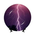 thumbnail image 1 of Wukai Thunderstorm Violet Purple Print Decorative Plate for Display,Bone China Decorative Plate, Ceramic Dinner Plate with Stand, Vertical Ceramic Plate-6in, 1 of 6