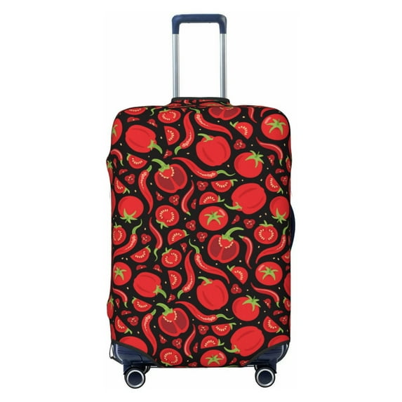 Wukai Tomatoes And Chili Elastic Luggage Cover: Personalized Protection for Your Suitcase - Fits 19~29-inch, Washable & Durable Travel Companion-X-Large