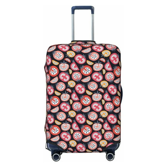 Wukai Tomatoes Elastic Luggage Cover: Personalized Protection for Your Suitcase - Fits 19~29-inch, Washable & Durable Travel Companion-Small