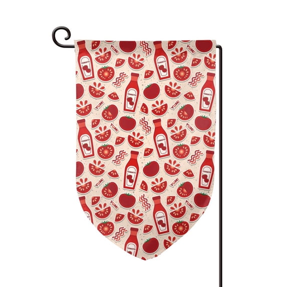 Wukai Tomatoes Print Garden Flag 12.5x18 Inch Double Sided Sun-resistant Rain-resistant, Wrinkle-resistant Colorfast(Only Flag)