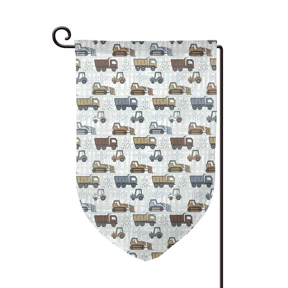 Wukai Tractor and Dumper Print Garden Flag 12.5x18 Inch Double Sided Sun-resistant Rain-resistant, Wrinkle-resistant Colorfast(Only Flag)