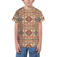 thumbnail image 1 of Wukai Traditional Tribal Aztec Youth Unisex Short Sleeve T-Shirt for Boys, Girls, Teens, and Kids-X-Large, 1 of 7