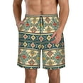 thumbnail image 1 of Wukai Traditional Tribal Aztec1 Print Beach Trunks with Compression Liner Swimsuit Quick Dry Beach Sports Shorts with Pocket-Small, 1 of 1