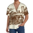 thumbnail image 1 of Wukai Train Men's Casual Short-Sleeve Button Down Shirt,Cuban Shirts for Men,Mens Short Sleeve Dress Shirts-3X-Large, 1 of 5