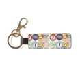 thumbnail image 1 of Wukai Travel Stamp Print Leather Car Keychain, Universal Key Fob Keychain, Leather Key Chain Holder for Men and Women,360 Degree Rotatable, 1 of 5