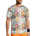 thumbnail image 1 of Wukai Travel Stamp Print Men's Short-Sleeved Mesh T-Shirt,Quick-Dry Short Sleeve Workout T-Shirt-XX-Large, 1 of 8