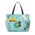 thumbnail image 1 of Wukai Travelling on Airplane Print Zipper Bag,large Beach Tote Bag,Waterproof Sandproof Bag,Grocery and Picnic Tote Travel Bag, 1 of 5