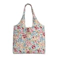 thumbnail image 1 of Wukai Trendy Floral Design Sturdy and Stylish Reusable Canvas Tote Bag: Eco-Friendly, Heavy-Duty Grocery Shopping Bag with Reinforced Handles, 1 of 7