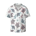 thumbnail image 1 of Wukai Tribal Style Turtle Men's Casual Short-Sleeve Button Down Shirt - Lightweight Summer Dress Shirt for Daily Wear-3X-Large, 1 of 7
