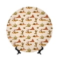 thumbnail image 1 of Wukai Tropical Desert Print Decorative Plate for Display,Bone China Decorative Plate, Ceramic Dinner Plate with Stand, Vertical Ceramic Plate-6in, 1 of 6