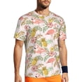 thumbnail image 1 of Wukai Tropical Flamingo Pineapple Print Men's Short-Sleeved Mesh T-Shirt,Quick-Dry Short Sleeve Workout T-Shirt-Medium, 1 of 8