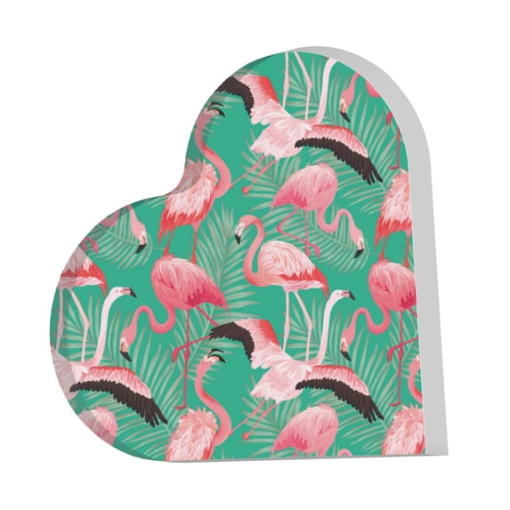 Wukai Tropical Flamingo Print Elegant Acrylic Gift Decorations Perfect for Weddings, Birthdays, Anniversaries, and Home Decor