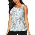 thumbnail image 1 of Wukai Tropical Flamingo Print &nbsp;Women's Workout Tank Top Mesh Yoga Shirts Athletic Running Tank Tops Athletic Gym Shirts -, 1 of 8
