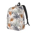 thumbnail image 1 of Wukai Tropical Leaves Durable Canvas Laptop Backpack,Adjustable Shoulder Straps,Water-Resistant,Large Capacity,Stylish Design, Fits 15-17in Laptops,Unisex for School,Office,Travel-Medium, 1 of 5