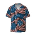 thumbnail image 1 of Wukai Tropical Leaves Men's Casual Short-Sleeve Button Down Shirt - Lightweight Summer Dress Shirt for Daily Wear-Small, 1 of 7