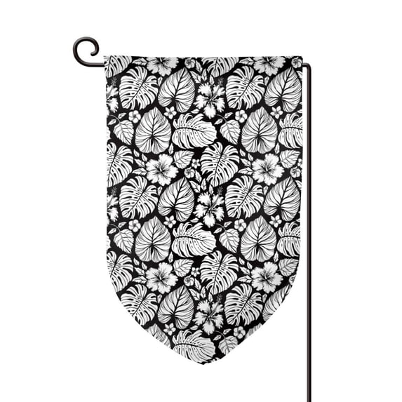 Wukai Tropical Leaves Print Garden Flag 12.5x18 Inch Double Sided Sun-resistant Rain-resistant, Wrinkle-resistant Colorfast(Only Flag)