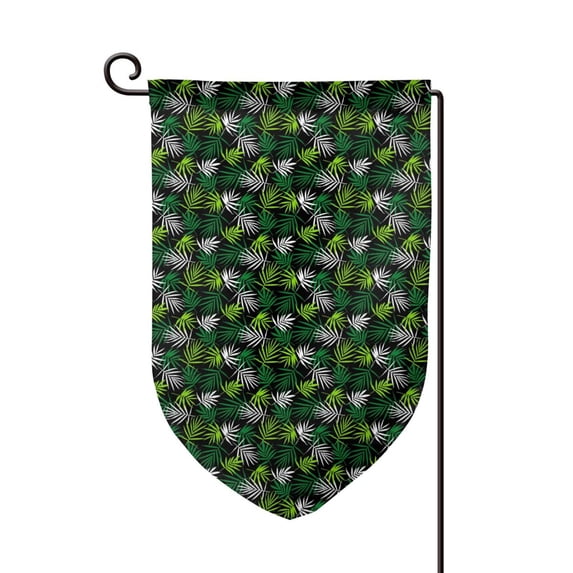 Wukai Tropical Leaves1 Print Garden Flag 12.5x18 Inch Double Sided Sun-resistant Rain-resistant, Wrinkle-resistant Colorfast(Only Flag)