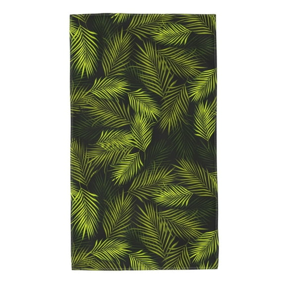 Wukai Tropical Palm Leaves Fern Leaf Lightweight, Quick-Drying Microfiber Towels - Soft and Absorbent for Fitness, Sports, Yoga, Travel, Gym - 2 Pack, Dark Grey