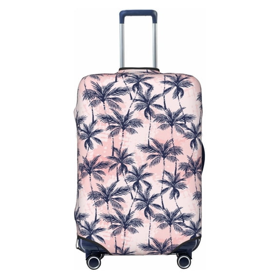 Wukai Tropics Palm Trees Elastic Luggage Cover: Personalized Protection for Your Suitcase - Fits 19~29-inch, Washable & Durable Travel Companion-Small