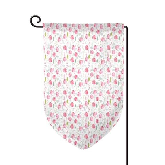 Wukai Tulips Flowers Print Garden Flag 12.5x18 Inch Double Sided Sun-resistant Rain-resistant, Wrinkle-resistant Colorfast(Only Flag)