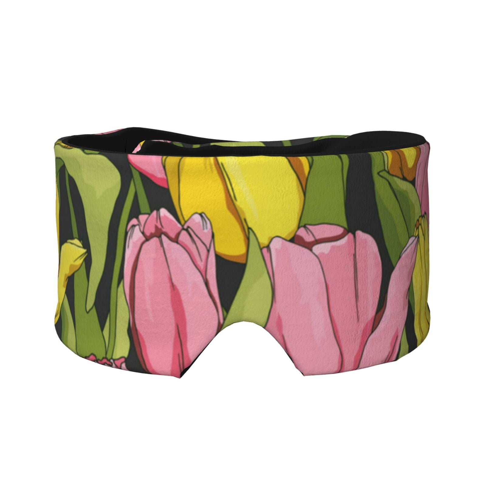 Wukai Tulips Flowers Print Sleep Mask Eye Mask for Sleeping, Ultra