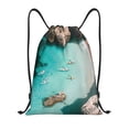 thumbnail image 1 of Wukai Turquoise Beach Kayaking Drawstring Backpack Bag Sport Gym Sackpack Large Size String Backpack Cinch for Women Men-Medium, 1 of 6