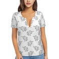 thumbnail image 1 of Wukai Turtle Casual V-Neck Graphic Tees for Women: Lightweight and Breathable Summer Tops with Stylish Design-X-Large, 1 of 8