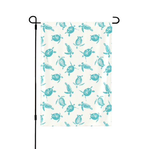 Wukai Turtle Garden Flags Double Sided Welcome Garden Yard House Flags Outside Outdoor House (Only Flag)