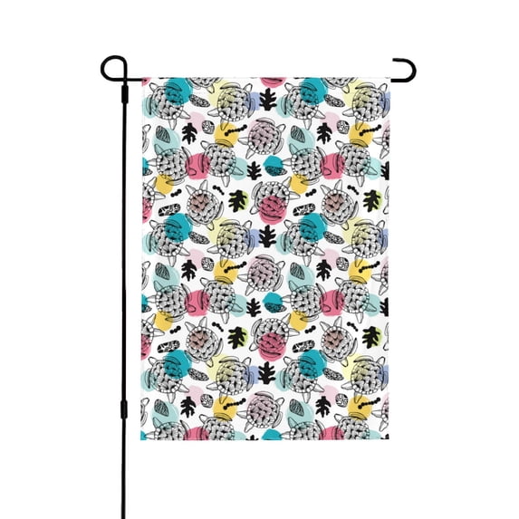 Wukai Turtle Garden Flags Double Sided Welcome Garden Yard House Flags Outside Outdoor House (Only Flag)