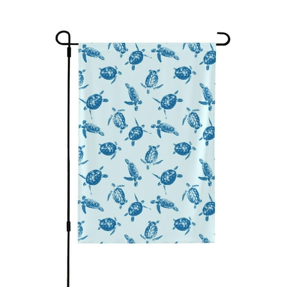 Wukai Turtle Garden Flags Double Sided Welcome Garden Yard House Flags Outside Outdoor House (Only Flag)