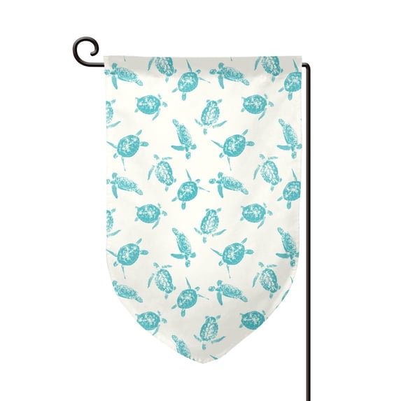 Wukai Turtle Print Garden Flag 12.5x18 Inch Double Sided Sun-resistant Rain-resistant, Wrinkle-resistant Colorfast(Only Flag)