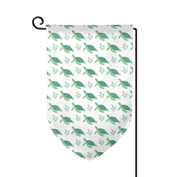 Wukai Turtle Print Garden Flag 12.5x18 Inch Double Sided Sun-resistant Rain-resistant, Wrinkle-resistant Colorfast(Only Flag)