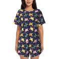 thumbnail image 1 of "Wukai Turtle Women's Pajama Set - Short-Sleeve Top and Shorts with Elastic Waistband and Pockets for Loungewear, Yoga, and Casual Wear-X-Large, 1 of 8
