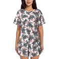 thumbnail image 1 of Wukai Turtle Print Women's Pajama Set - Short-Sleeve Top and Shorts with Elastic Waistband and Pockets for Loungewear, Yoga, and Casual Wear-XX-Large, 1 of 8