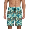 thumbnail image 1 of Wukai Turtles And Seahorses Men’s Short Pajama Pants With Pockets Soft Sleep Pj Shorts for Men-XX-Large, 1 of 6
