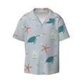 thumbnail image 1 of Wukai Turtles And Shells Men's Casual Short-Sleeve Button Down Shirt - Lightweight Summer Dress Shirt for Daily Wear-Medium, 1 of 7
