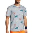 thumbnail image 1 of Wukai Turtles And Shells Print Men's Short-Sleeved Mesh T-Shirt,Quick-Dry Short Sleeve Workout T-Shirt-, 1 of 8