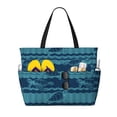 thumbnail image 1 of Wukai Turtles and Waves Print Zipper Bag,large Beach Tote Bag,Waterproof Sandproof Bag,Grocery and Picnic Tote Travel Bag, 1 of 5