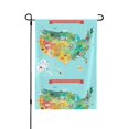 thumbnail image 1 of Wukai USA Tourist Map Garden Flags Double Sided Welcome Garden Yard House Flags Outside Outdoor House (Only Flag), 1 of 8