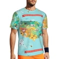 thumbnail image 1 of Wukai USA Tourist Map Print Men's Short-Sleeved Mesh T-Shirt,Quick-Dry Short Sleeve Workout T-Shirt-5X-Large, 1 of 8