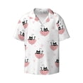 thumbnail image 1 of Wukai Umbrella Cat Men's Casual Short-Sleeve Button Down Shirt - Lightweight Summer Dress Shirt for Daily Wear-Small, 1 of 7